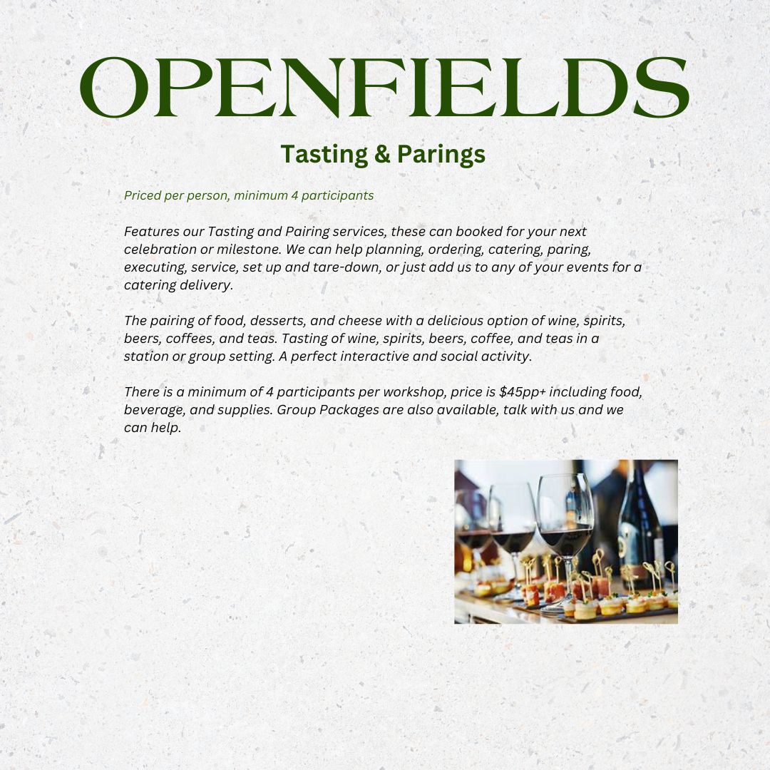 Tastings and Pairings (min 4 participants)